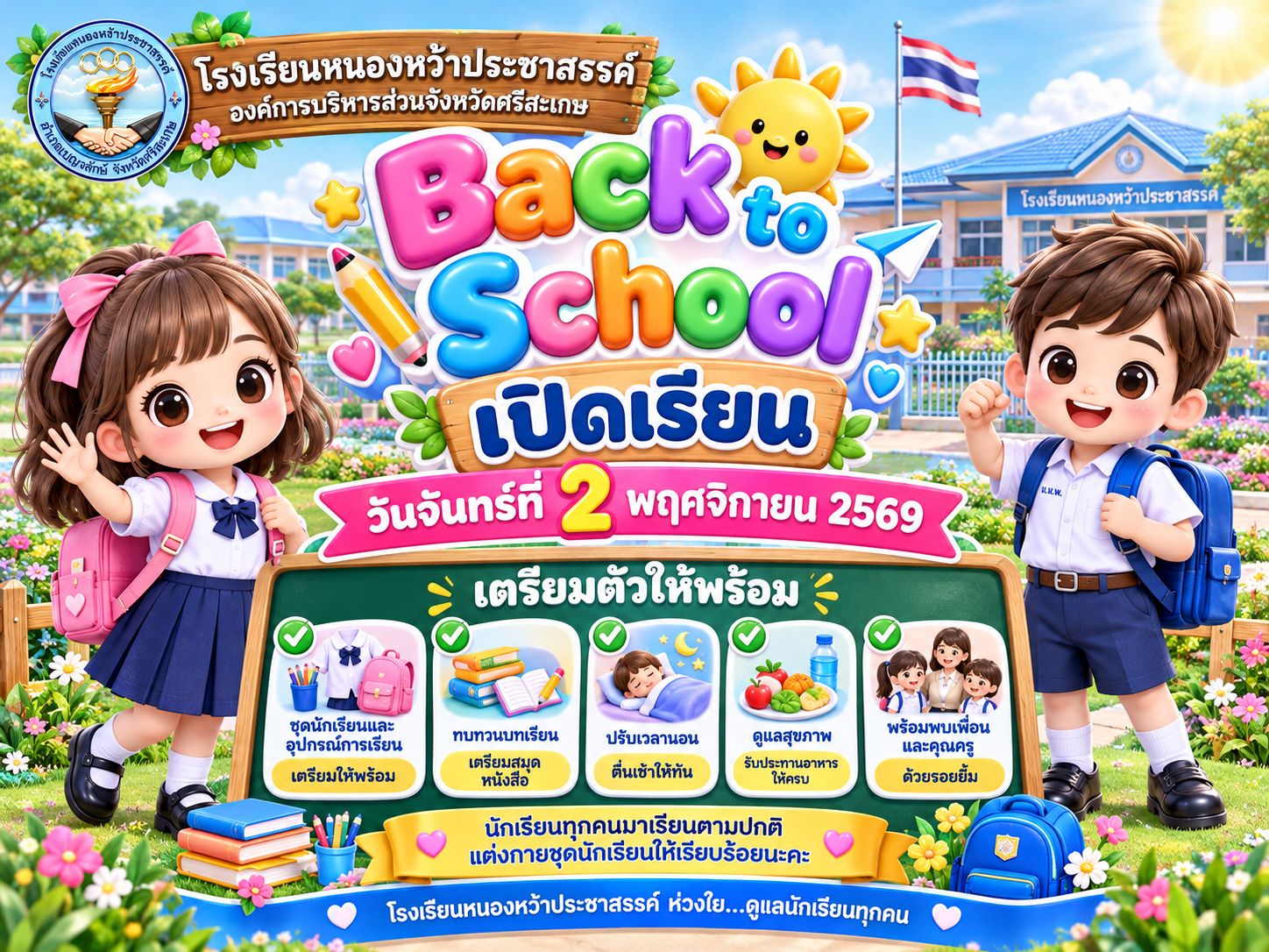 เปิดภาคเรียนที่ 2 ปีการศึกษา 2569
